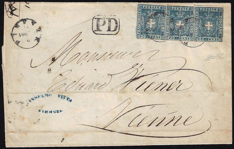 1861 - 20 cent. azzurro (20), ... 