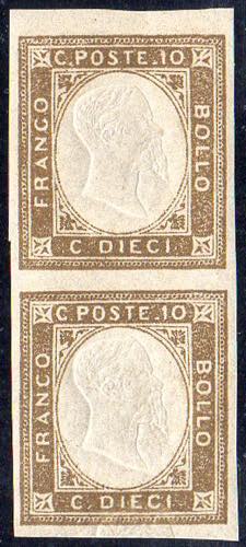 1861 - 10 cent. terra dombra, non ... 