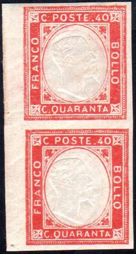1861 - 40 cent. vermiglio, non ... 