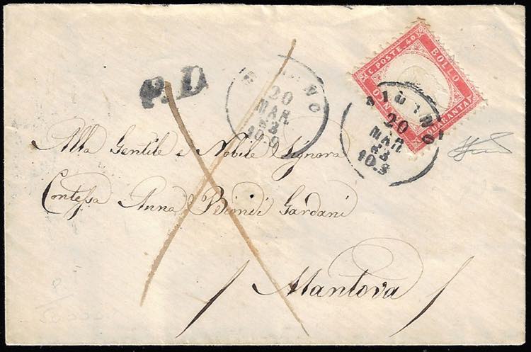 1863 - 40 cent. rosso carminio ... 