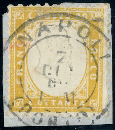 1862 - 80 cent. giallo arancio ... 