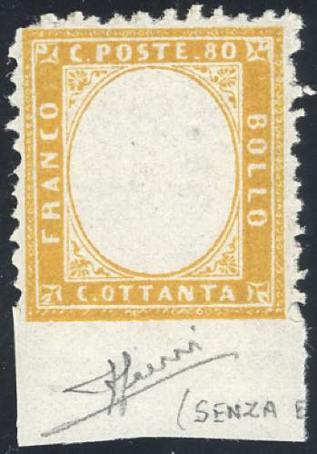 1862 - 80 cent. giallo arancio, ... 