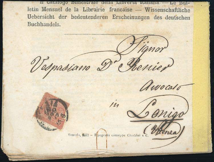 1872 - 2 cent. De La Rue, tiratura ... 