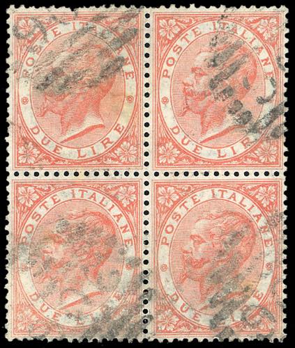 1863 - 2 lire De La Rue, tiratura ... 