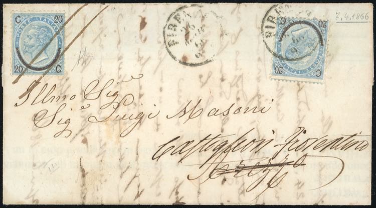 1866 - 20 cent. su 15 cent. Ferro ... 