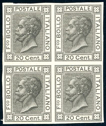 1867 - 20 cent. azzurro, prova di ... 