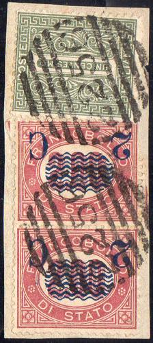 1878 - 2 cent. su 2 lire Servizio ... 