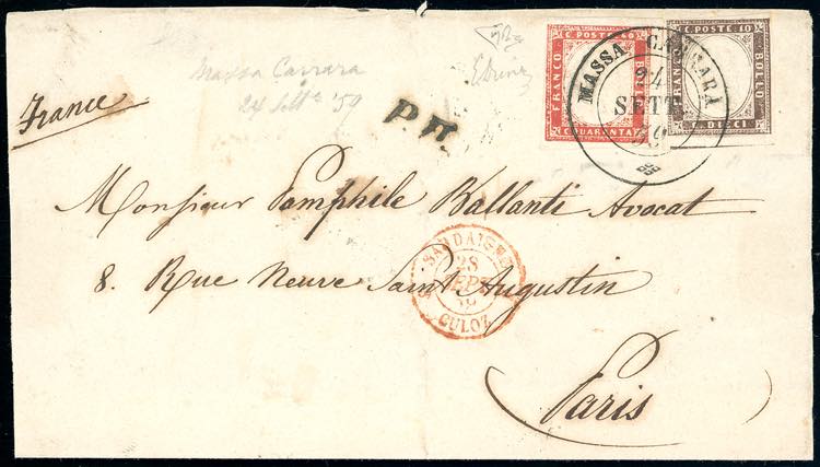 1859 - 10 cent. bruno porpora, 40 ... 