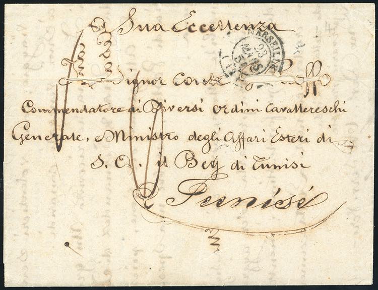 NAPOLI-TUNISIA 1851 - Lettera ... 
