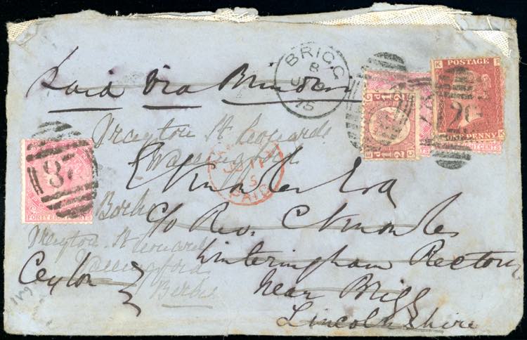 1875 - CEYLON/GREAT BRITAIN - ... 