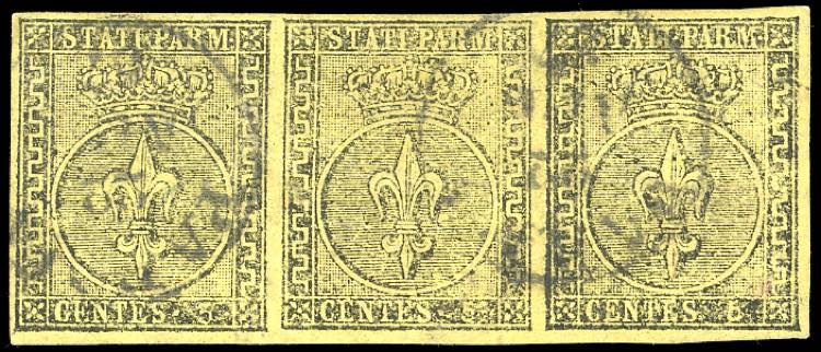 1852 - 5 cent. giallo arancio (1), ... 