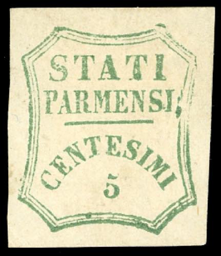 1859 - 5 cent. verde azzurro (12), ... 