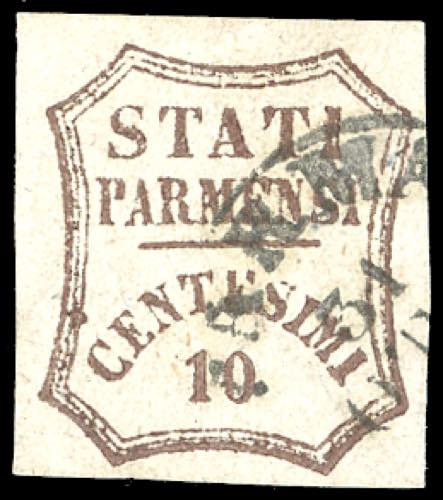 1859 - 10 cent. bruno (14), usato, ... 