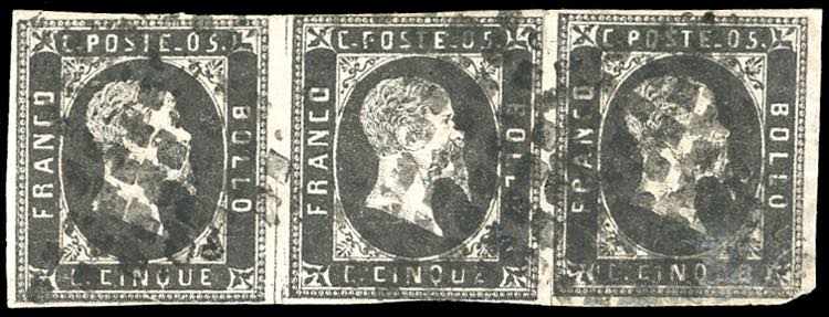 1851 - 5 cent. nero, prima ... 