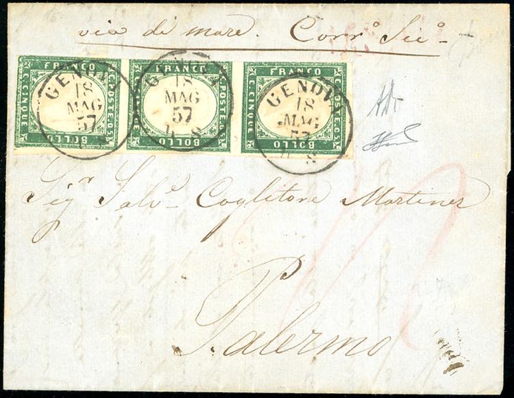 1855 - 5 cent. verde smeraldo ... 