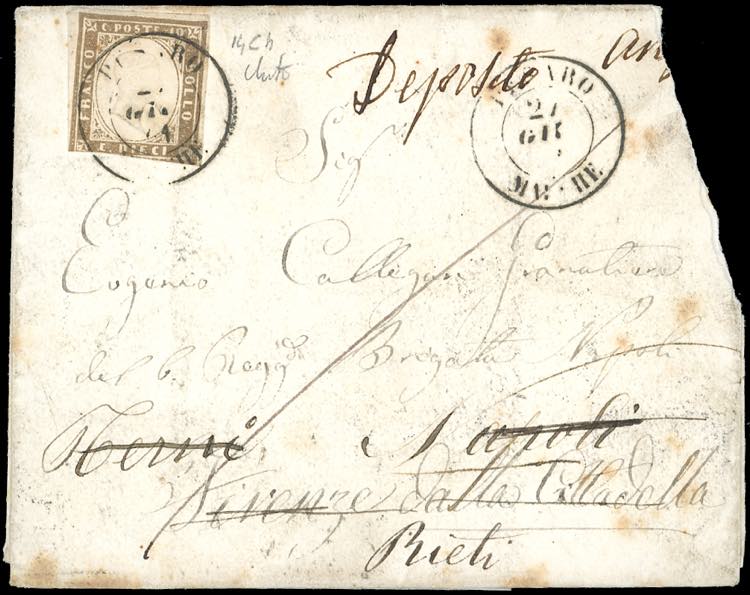 1861 - 10 cent. bruno tenue ... 