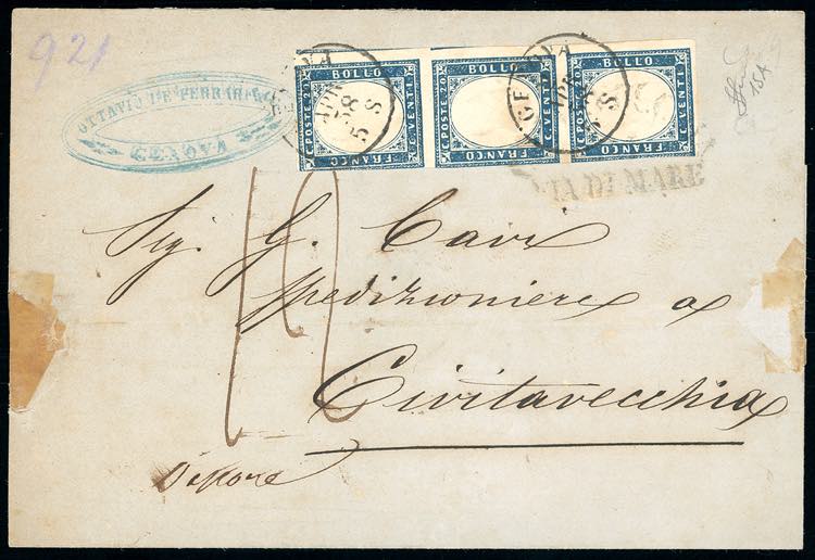 1858 - 20 cent. azzurro grigiastro ... 