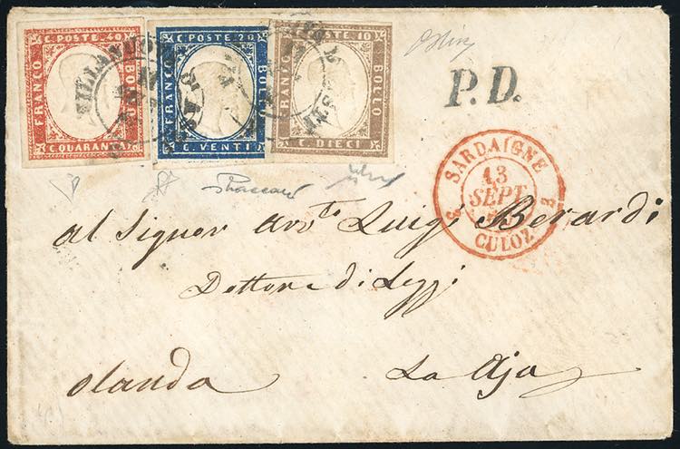 SARDEGNA-OLANDA 1860 - 10 cent. ... 