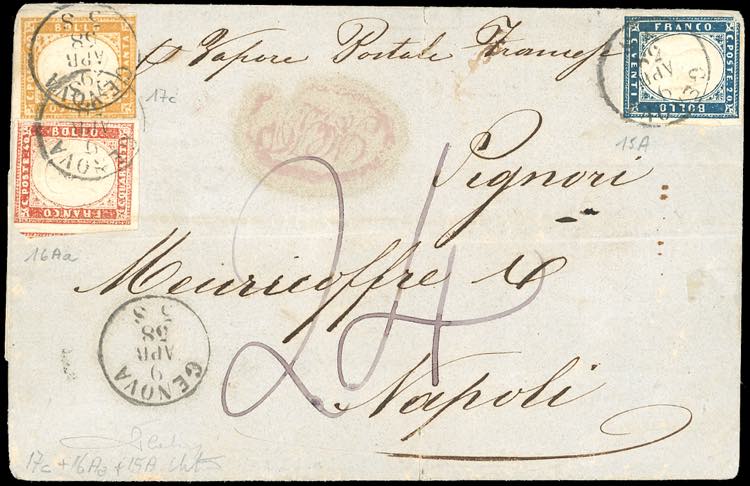 1858 - 80 cent. ocra arancio ... 