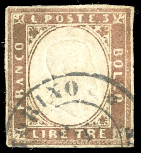 1861 - 3 lire rame vivo (18A), ... 