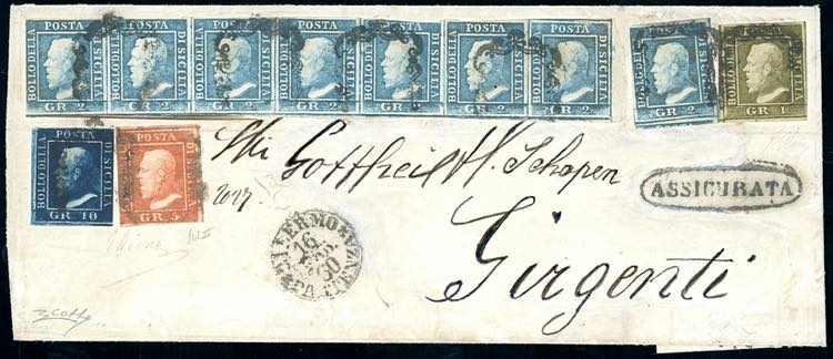 1860 - 2 grana azzurro, III ... 