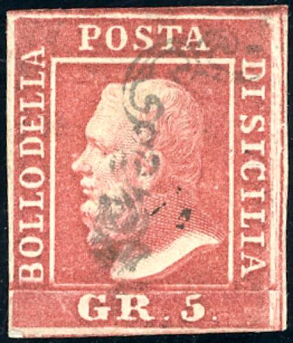 1859 - 5 grana carminio scuro, I ... 