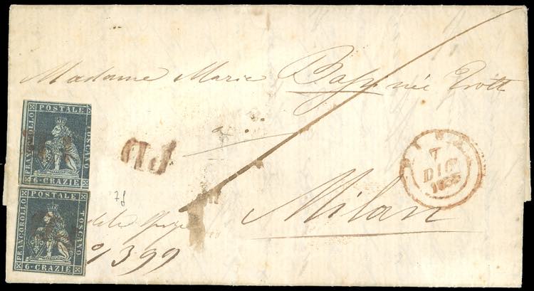 1855 - 6 crazie grigio scuro su ... 