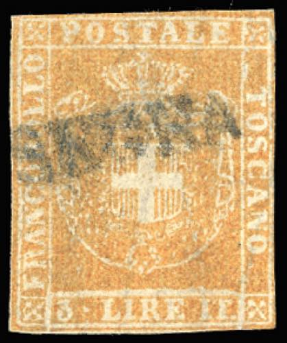 1860 - 3 lire ocra giallo (23), ... 