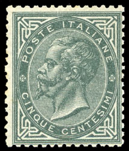 1866 - 5 cent. grigio verde, De la ... 