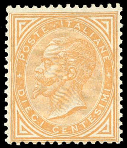 1863 - 10 cent. ocra arancio De la ... 