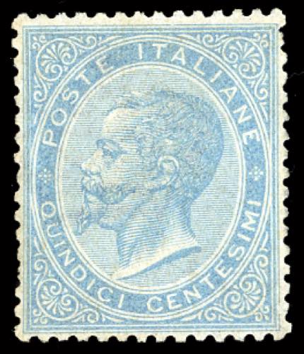 1863 - 15 cent. celeste chiaro, De ... 
