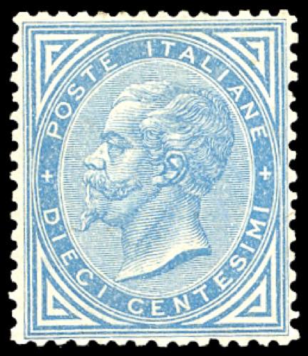1877 - 10 cent. azzurro (27), ... 