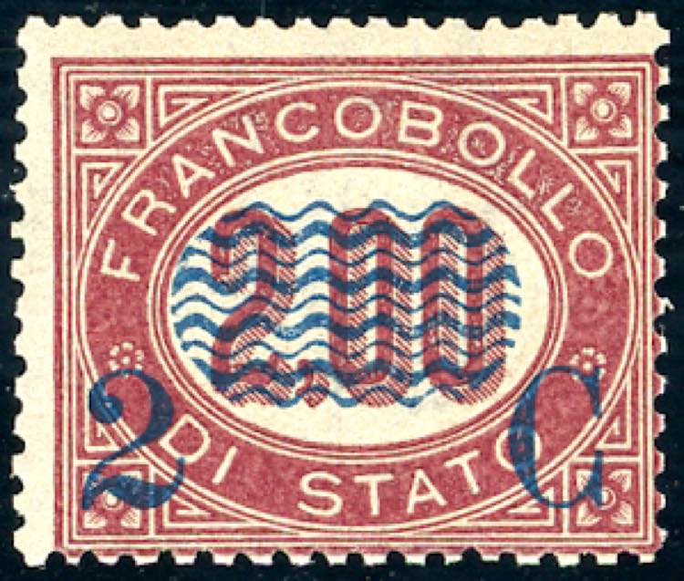 1878 - 2 cent. su 2 lire Servizio ... 