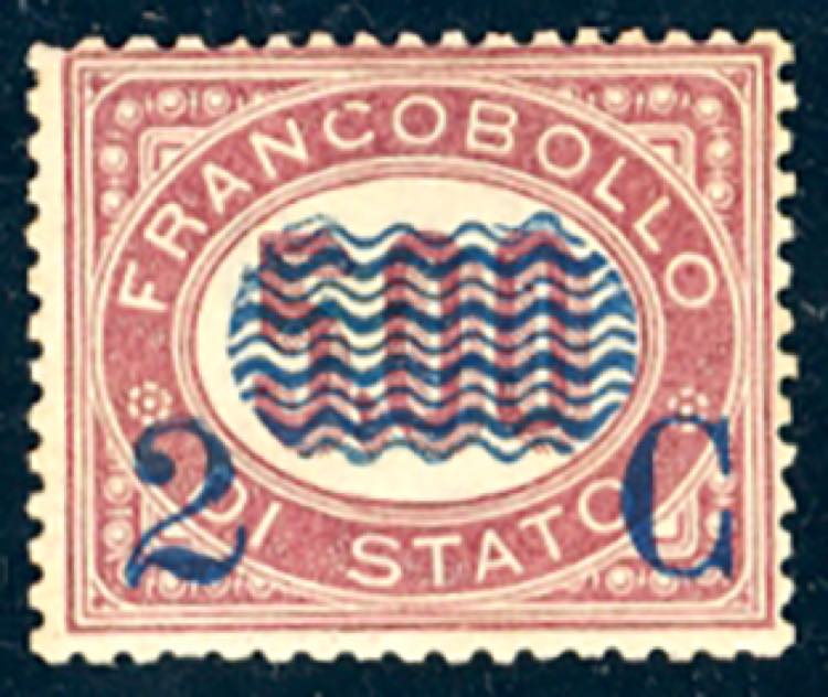 1878 - 2 cent. su 5 lire Servizio ... 