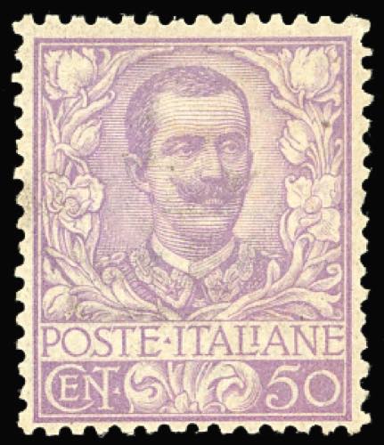 1901 - 50 cent. malva Floreale ... 