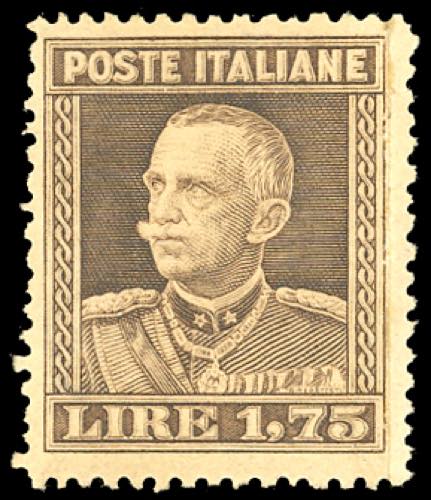 1929 - 1,75 lire bruno, dent. 13 ... 