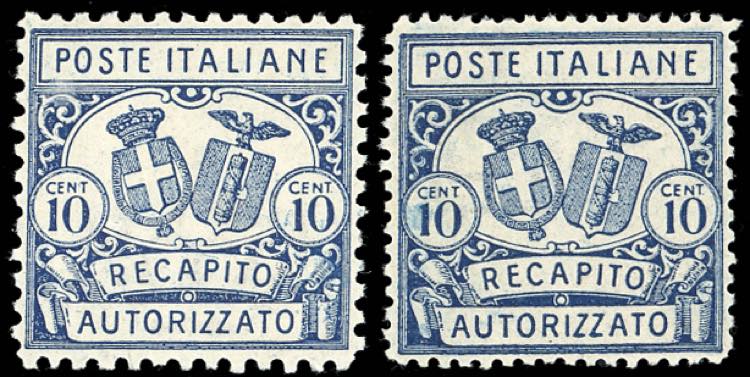 1928 - 10 cent. azzurro, un ... 