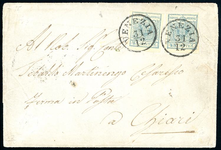 1853 - 45 cent. ardesia, II tipo, ... 