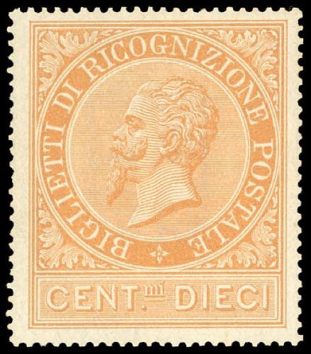 1874 - 10 cent. ocra arancio, ... 