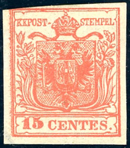 1851 - 15 cent. rosso vermiglio ... 