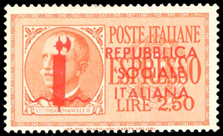 1944 - 2,50 lire soprastampato in ... 