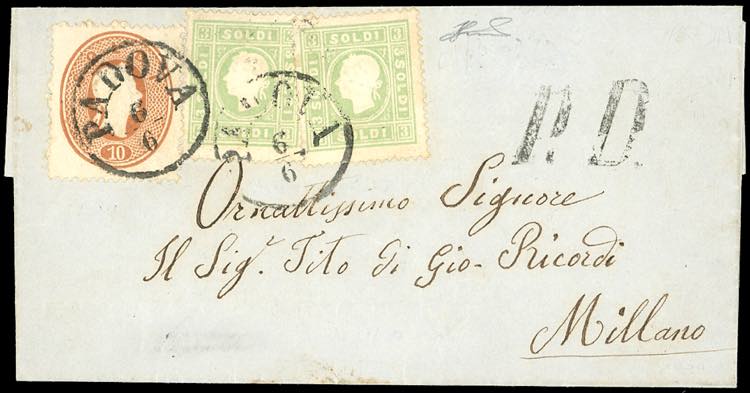 1863 - 3 soldi verde giallo, due ... 