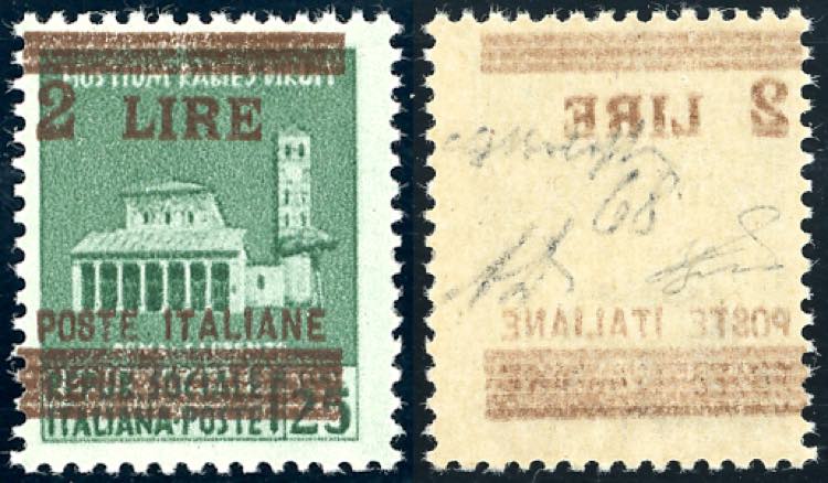 1945 - 2 lire su 25 cent., ... 