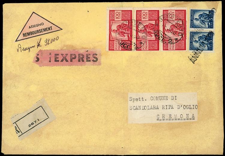 1950 - 100 lire Democratica, tre ... 