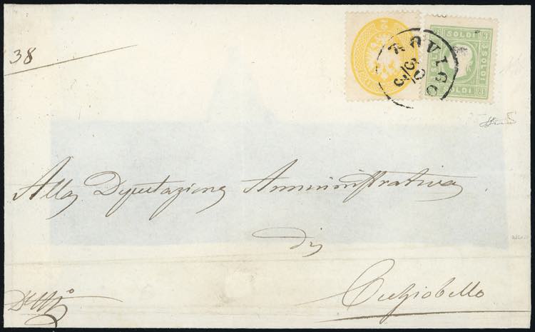1863 - 2 soldi giallo, dent. 14, 3 ... 