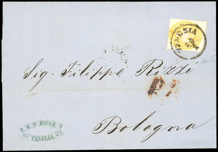 1865 - 2 soldi giallo, dent. 14 ... 