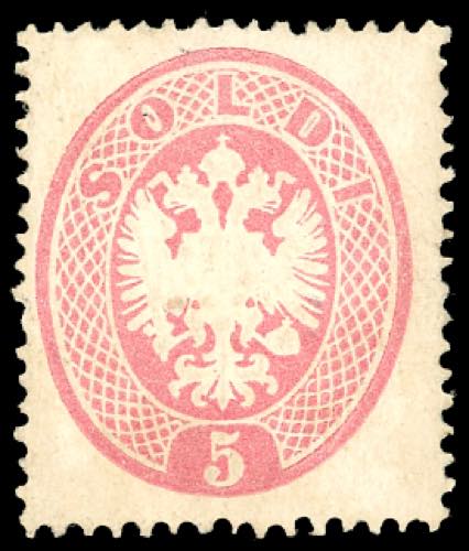 1863 - 5 soldi rosa, dent. 14 ... 