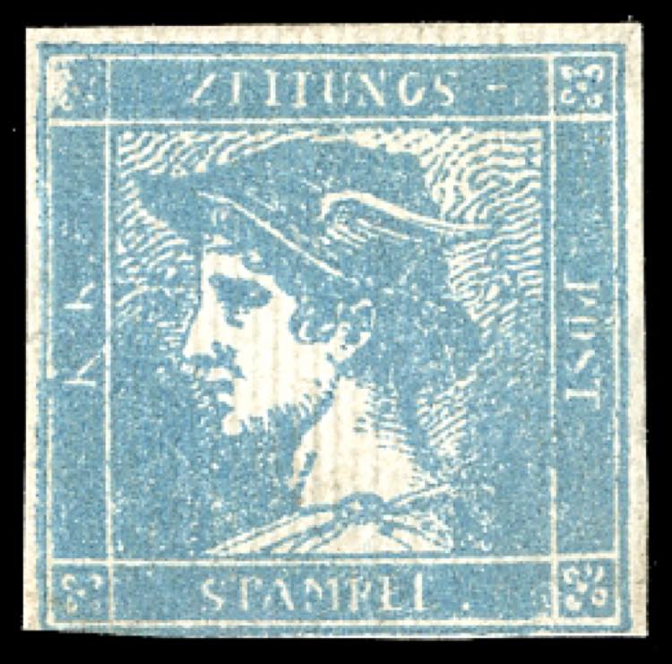 1851 - 3 cent. azzurro grigio ... 