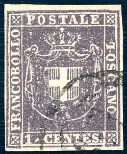 1860 - 1 cent. violetto bruno ... 