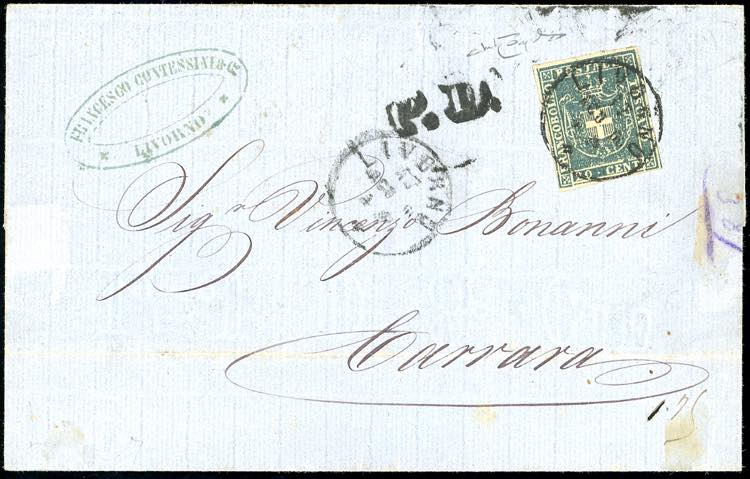 1860 - 20 cent. azzurro grigio ... 